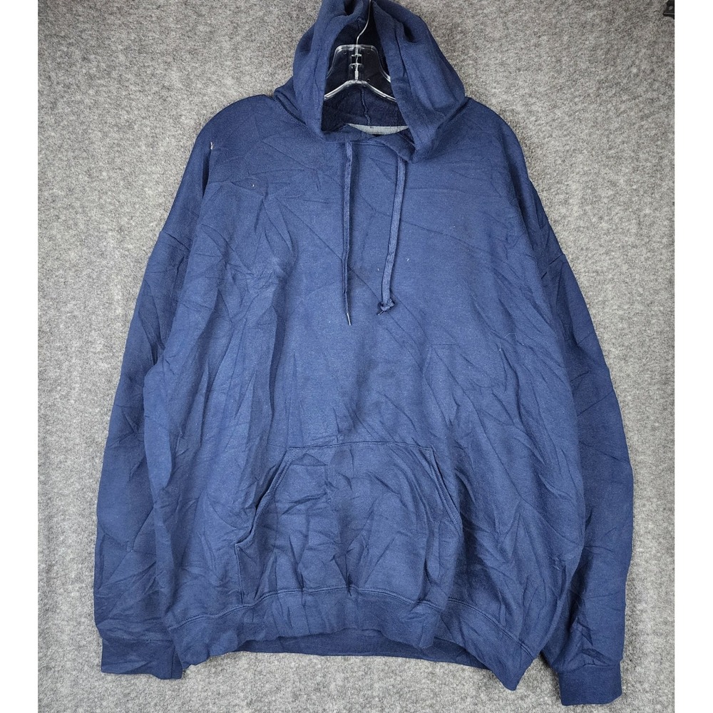 Fruit of the Loom Hoodie Men 2XL Navy Blue Solid Fleece Pullover Casual J1X1W